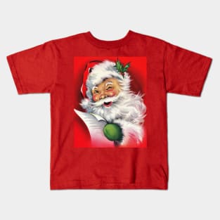 Vintage Santa Claus Naughty List Kids T-Shirt